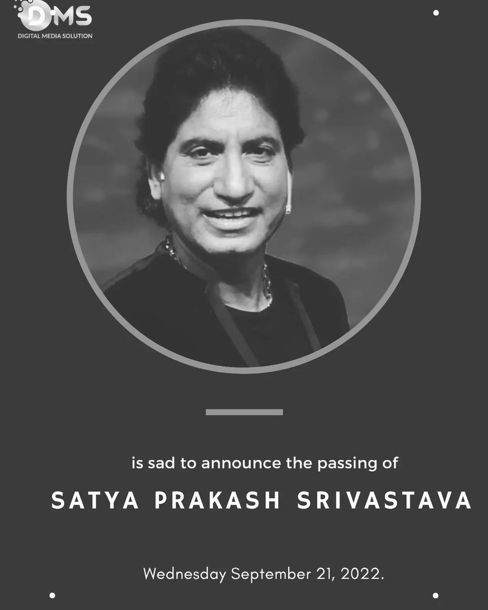 MerajAh12217481's tweet photo. Heartbreaking... Friend, well-wisher, neighbour #RajuSrivastava ji, you will be missed... Om Shanti 🙏🙏🙏 https://t.co/ODJqg9CmKA