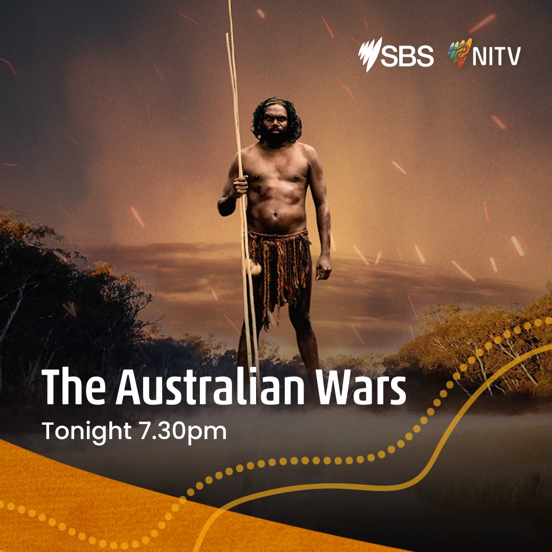 NITV's tweet photo. TONIGHT on @NITV &amp; @SBS 

A ground-breaking documentary series is giving voice to the story of the Australian Wars — the battles fought on home soil. 

Tonight 7.30pm 

#TheAustralianWars https://t.co/s4XLSEacjZ