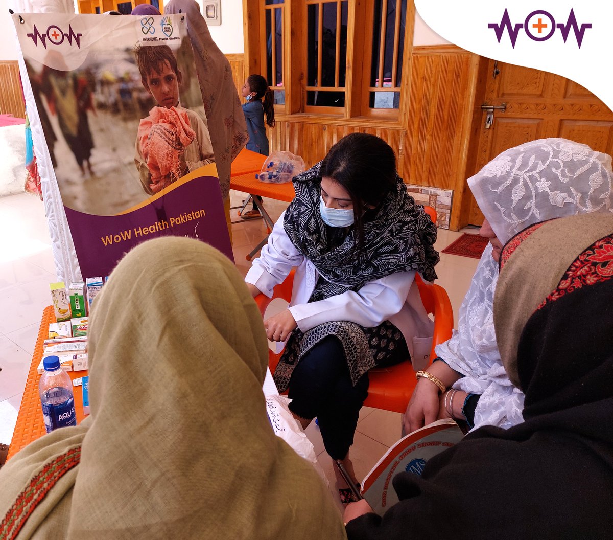 WoWHealthPK1's tweet photo. Team WoW Health Pakistan, in collaboration with Jaan Foundation, organized a medical camp in Kalam for the flood victims.

Our doctors provided necessary medical care &amp; medicines to more than 400 patients from Kalam and surrounding areas.

#FloodsInPakistan #floodrelief #Pakistan https://t.co/G5m9wyVBx0
