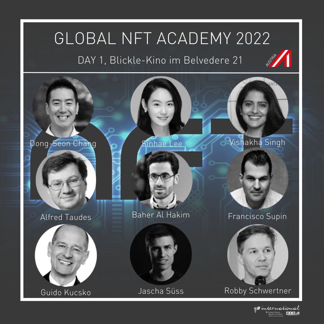 ⏰ The countdown has started! ⏰

Today at 3 p.m. the Global NFT Academy will kick off in Vienna! We can’t wait to hear the keynotes and learn from the experiences of our ten speakers from Austria and beyond. 

Hosted by <a href="/wko_aw/">WKÖ AUSSENWIRTSCHAFT</a> 
Venue partner: <a href="/belvederemuseum/">Belvedere Museum</a>