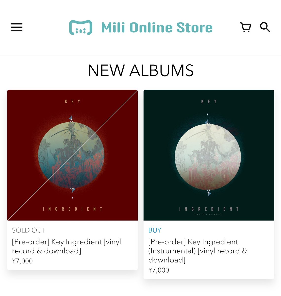 Key Ingredient vinyls are sold out for now until we make a 2nd