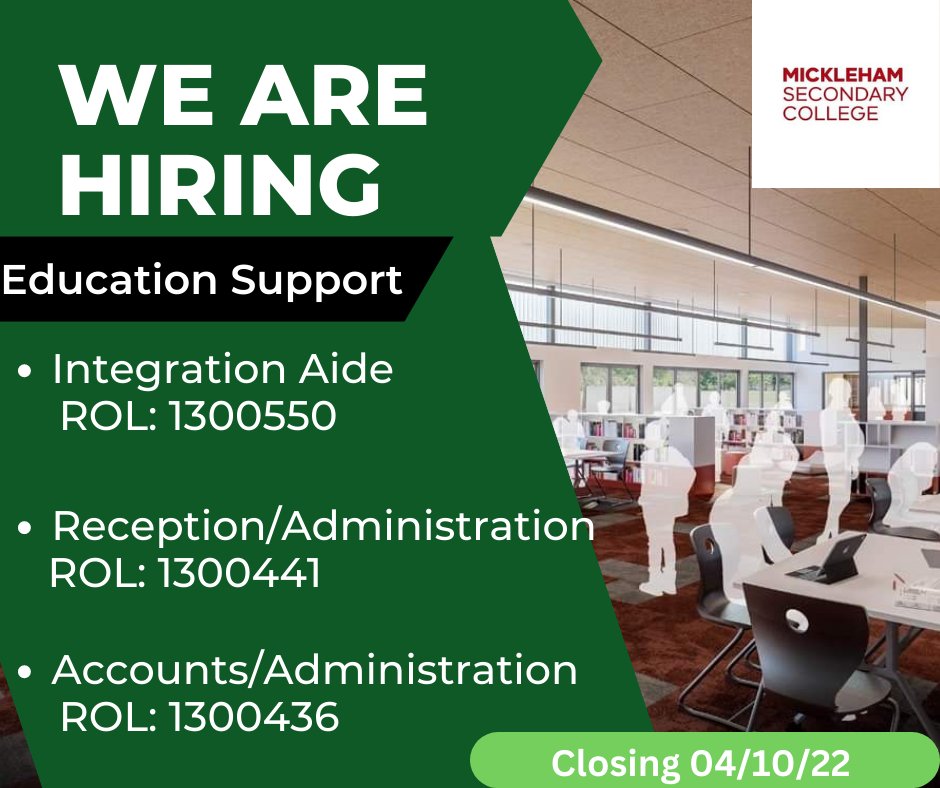 Our next round of adverts for education support staff are now available. Come and join our amazing team in an incredible new school! #education #team 
All applications via recruitment online.