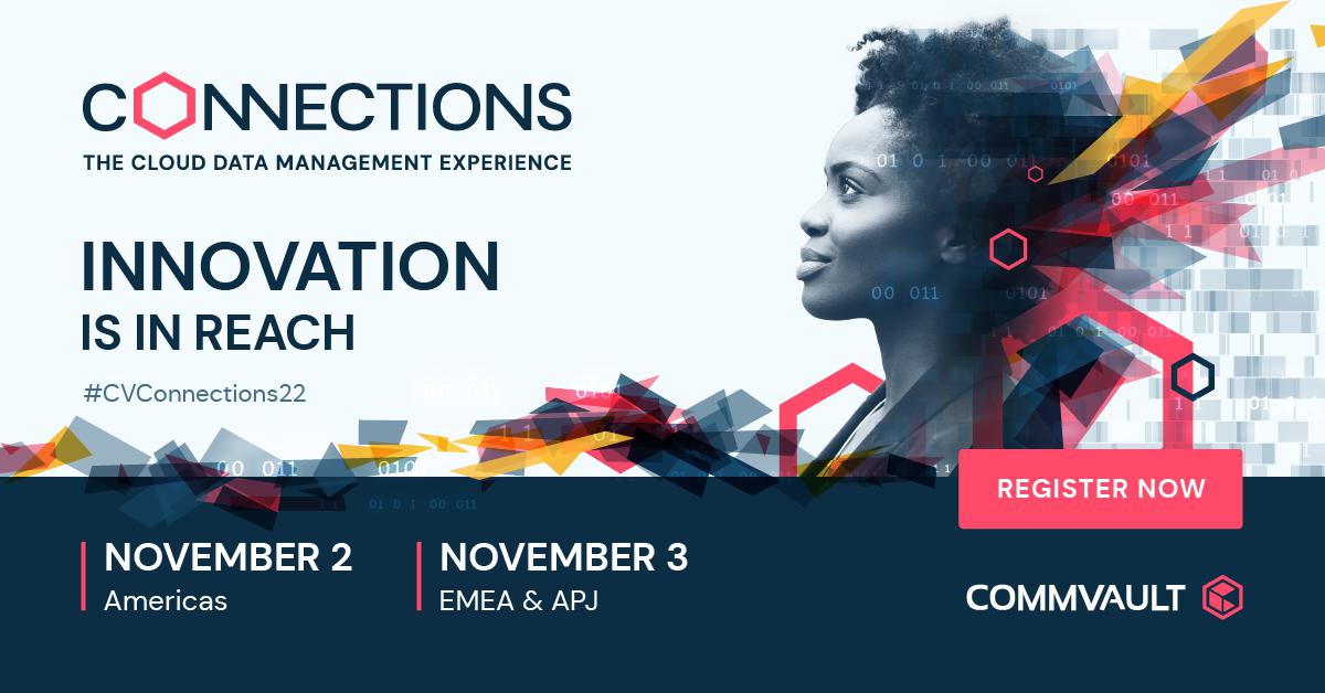 De #CVConnections22 registratie is LIVE! Klik hier om je in te schrijven voor de beste #cloud data management ervaring in de industrie.
ow.ly/4SnM1040GWO
