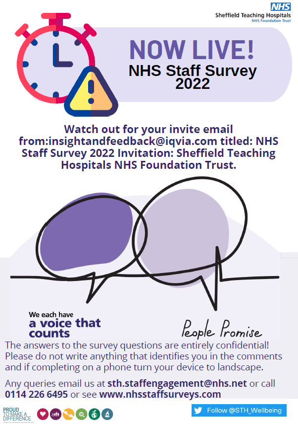 The #NHSStaffSurvey is now live <a href="/SheffieldHosp/">Sheffield Hospitals</a> 

Watch out for your survey email arriving today. We want to hear from all of you!