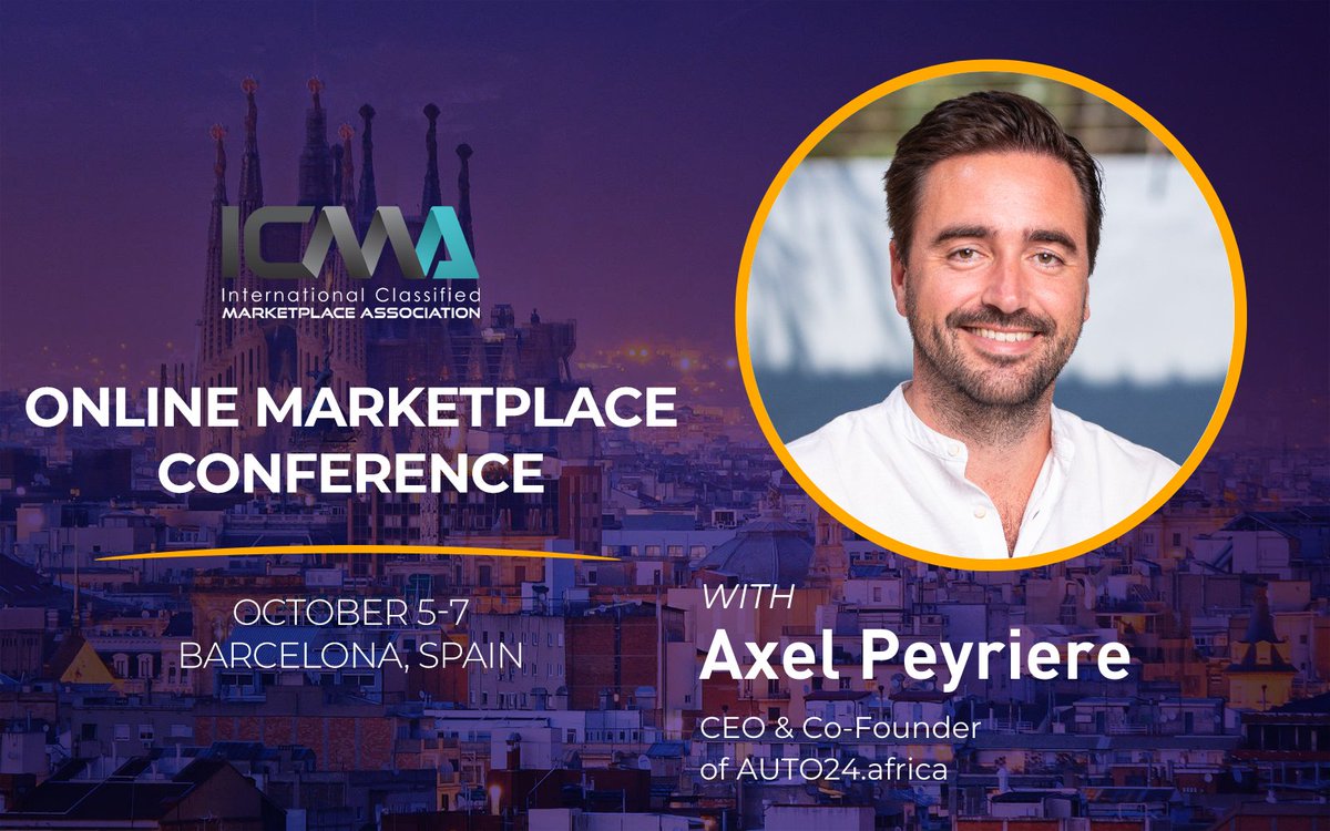 dma_association's tweet photo. Another speaker at our #ICMAConference will be Axel Peyriere, CEO & Co-Founder of @Auto24Africa. Axel will talk about "Transactional Automotive Marketplaces in Africa".
See you there:
👉 https://t.co/4jdSGhmMaM
#onlinemarketplaces #automotive #transactionalautomotive https://t.co/Q7W11tHHQC