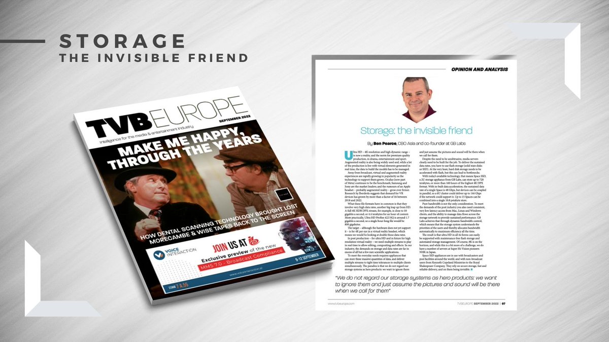 GB_Labs's tweet image. Despite the need to be unobtrusive, media servers clearly need to be built for the job. To deliver the sustained data rates, you need to use flash storage.  bit.ly/3QOPXLy 

#IntelligentStorage #FlexibleFuture #HowSpeedMatters #Storage @TVBEurope