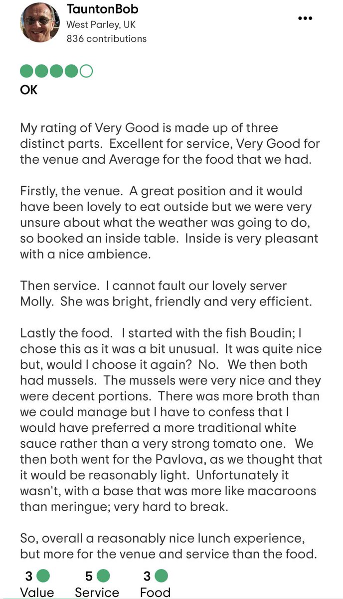 EaterWriter's tweet photo. #customeradvisor my rating of Poor is made up of 3 distinct parts. Firstly, weather. We can’t call God & have him change it. Second, use of menu. It can help you avoid things you may not like. Third, engagement. The pavlova uses dacquoise. Molly can tell you it’s “like a macaron” https://t.co/JBnUhPle04