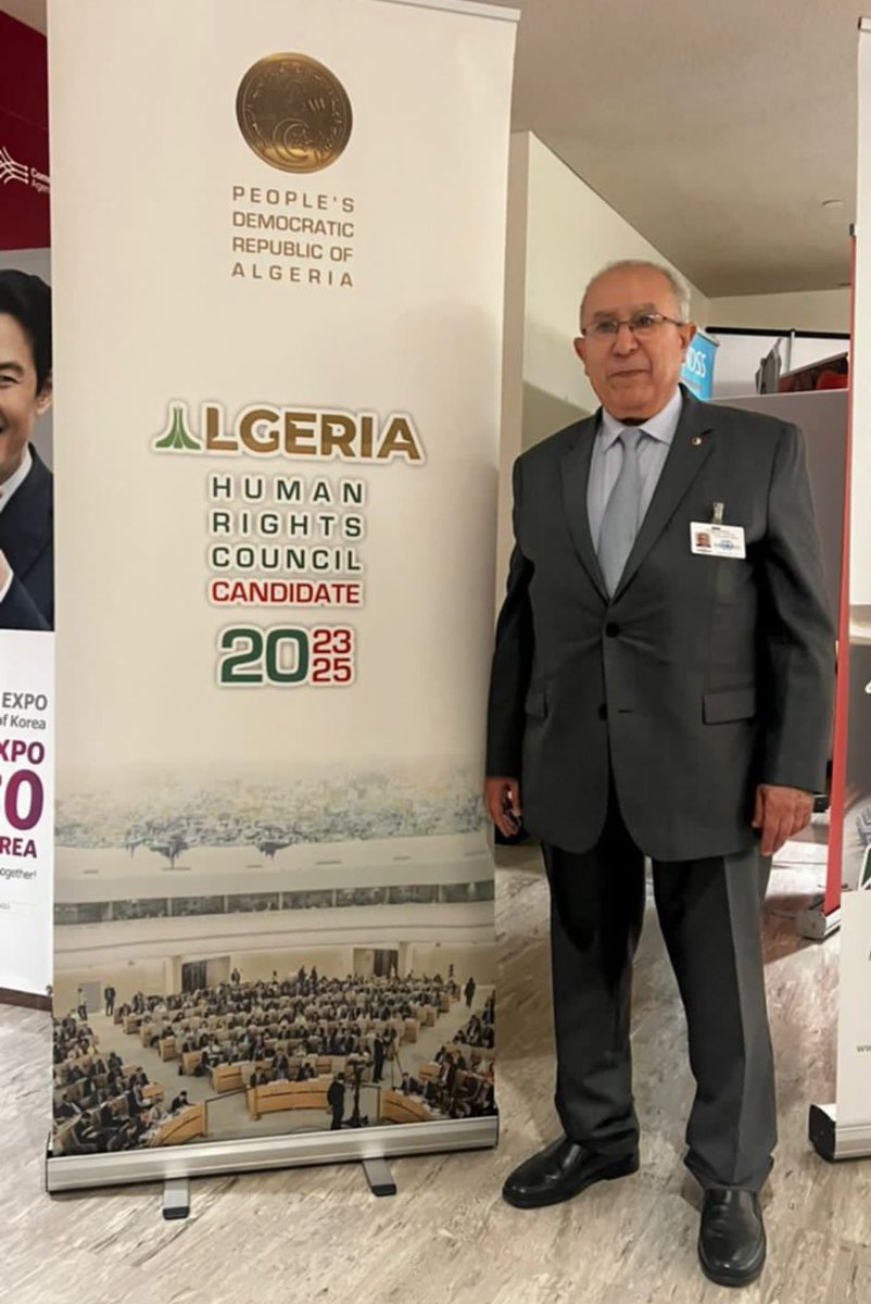 AlgeriaUNOG's tweet photo. Lancement a New York, par M. @Lamamra_dz @Algeria_MFA de la campagne de la candidature de l’Algerie a un poste de membre du Conseil de Droits de l’Homme #HRC pour le mandat 2023 - 2025, qui sera examinée lors de la 77eme #UNGA77. https://t.co/X3StjB0iGT