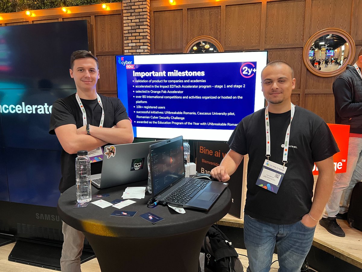 cyberedu_ro's tweet photo. Feeling like you need to close your #cybersecurity practice gap?
You can meet the team behind CyberEDU today, at @how_to_web , and you'll learn everything you're curious about!
#cybersecurityeducation #CyberSecurityPractice #OrangeFab https://t.co/EhQdpXUWRe