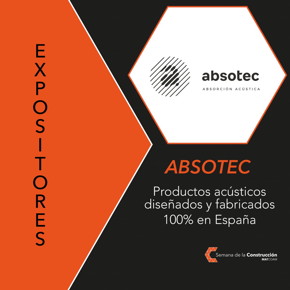 SemanaC_MATCOAM's tweet photo. Nuevos expositores de #SemanaDeLaConstrucciónMATCOAM @coamadrid

✅ @sustonable
✅ #Absotec
✅ @Molecor

💡Inscríbete hasta el 30 de septiembre https://t.co/HzCQUuANTv https://t.co/jPxLtZsl1n