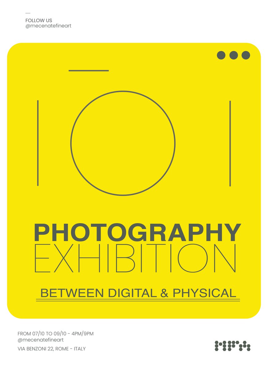 MecenateFineArt's tweet photo. 📢@MecenateFineArt Photography Exhibition
 
⚡️From 07 to 09 Oct at MFA Gallery in Rome 

🎨Curated by MFA and @Gart3_eth
  
⚠️Open call for Artists in collabs with @joynxyz
🔗(link below👇)

#NFT #nftphotography #NFTCommunity https://t.co/UFGVv8zfuX