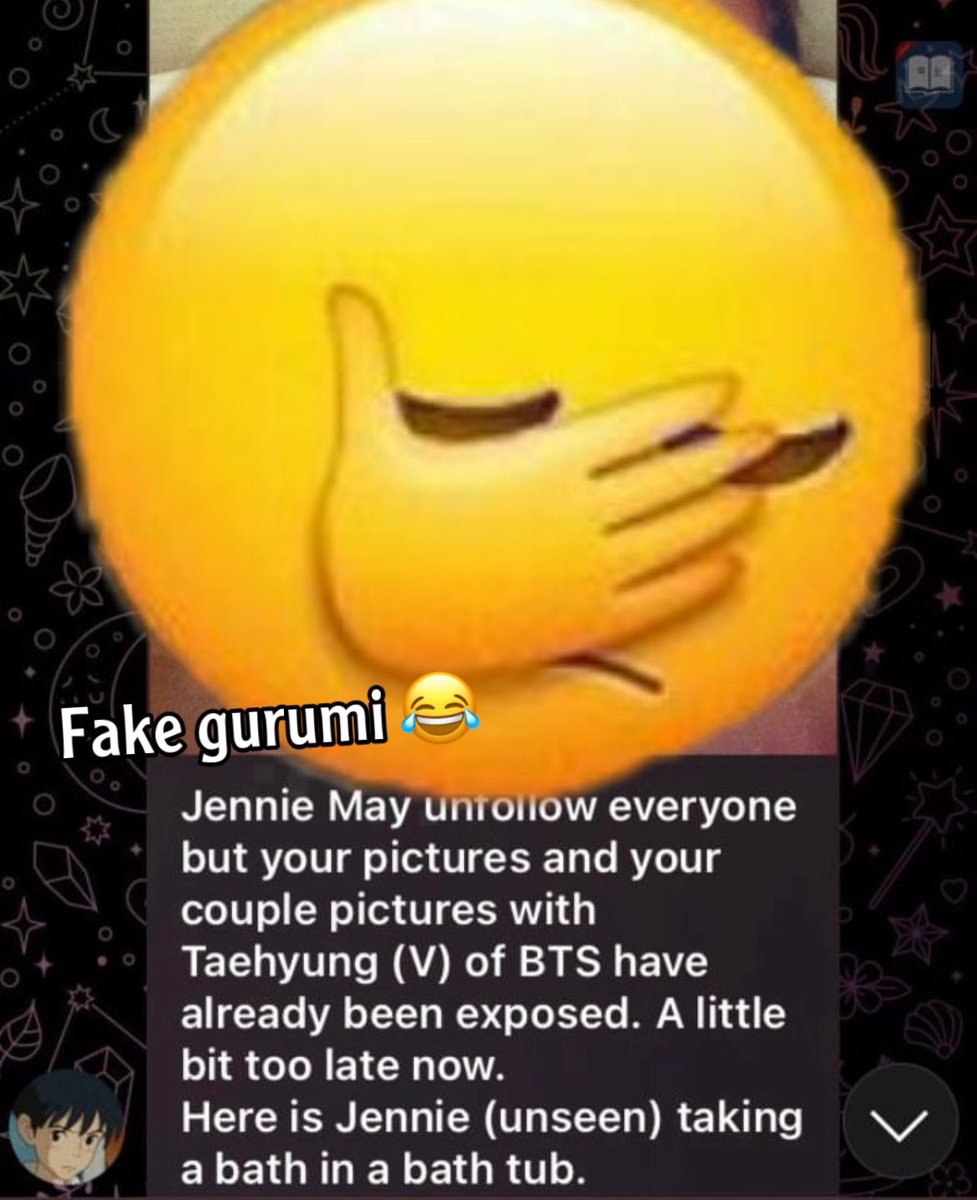 denialstfu's tweet photo. Anyone can fake their telegram name..
I saw a lot of ppl in telegram with the same name and pic of gurumi . They are all fake ! The real gurumi is on “ Jennie and Taehyung “ gc his user is @/gurumiharibo …
He’s a hacker
#savejennie #savetae #taennie #jennie #V https://t.co/S3QSqdjXDj