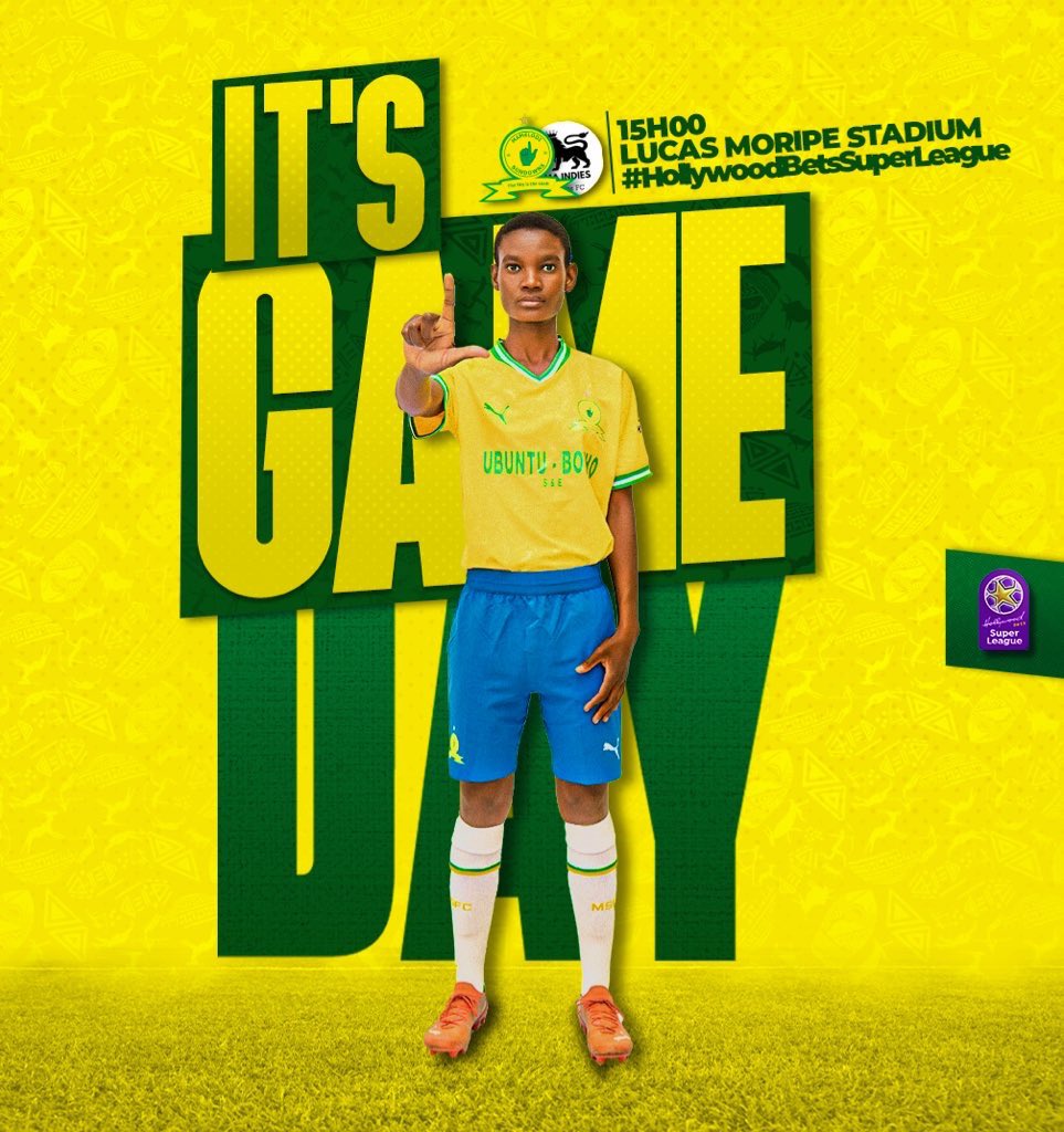 🚨GAME DAY🚨

Mense van Ashmer,sien julle later vandag!

🏆 #HollywoodbetsSuperLeague
⚽️ Sundowns Ladies VS <a href="/MaindiesF/">Maindies Ladies FC</a> 
📆 21st September 2022
🏟 Lucas Moripe Stadium, Atteridgeville
🕢 15H00
🎟 Tickets will be distributed meters away from the entrance

#SundownsLadies 
#HWBSL