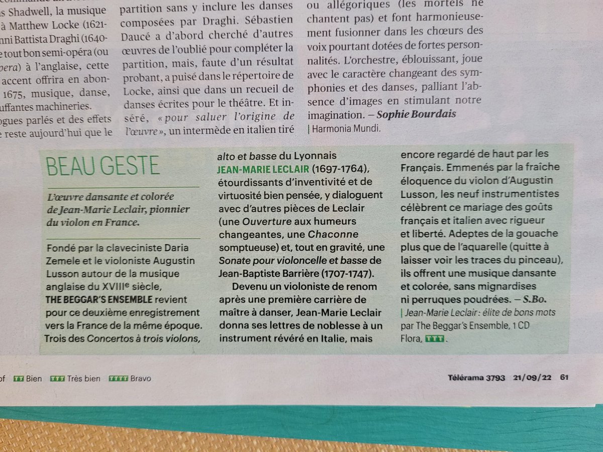 SophieBourdais's tweet photo. Les disques de la semaine (2/2) : #TheBeggarsEnsemble joue les concertos de #JeanMarieLeclair (label Flora) https://t.co/Hfxv6aQPe0