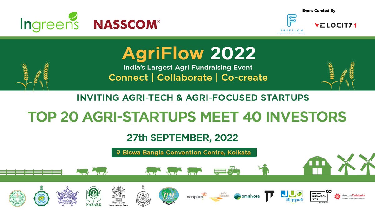 freeflow_zone's tweet photo. AgriFlow, India's Largest Agri-Tech Startup Funding Event by #InGreens & @nasscom's AgriGate '22
Curated by @freeflow_zone & #Velocity1
Apply Now: https://t.co/sb0rqvQZ6m
For nominations & partnerships, contact +91-99033 54045
#AgriFlow #Agrigate #Nasscom #freeflow #agritech https://t.co/KUEchWQtDW