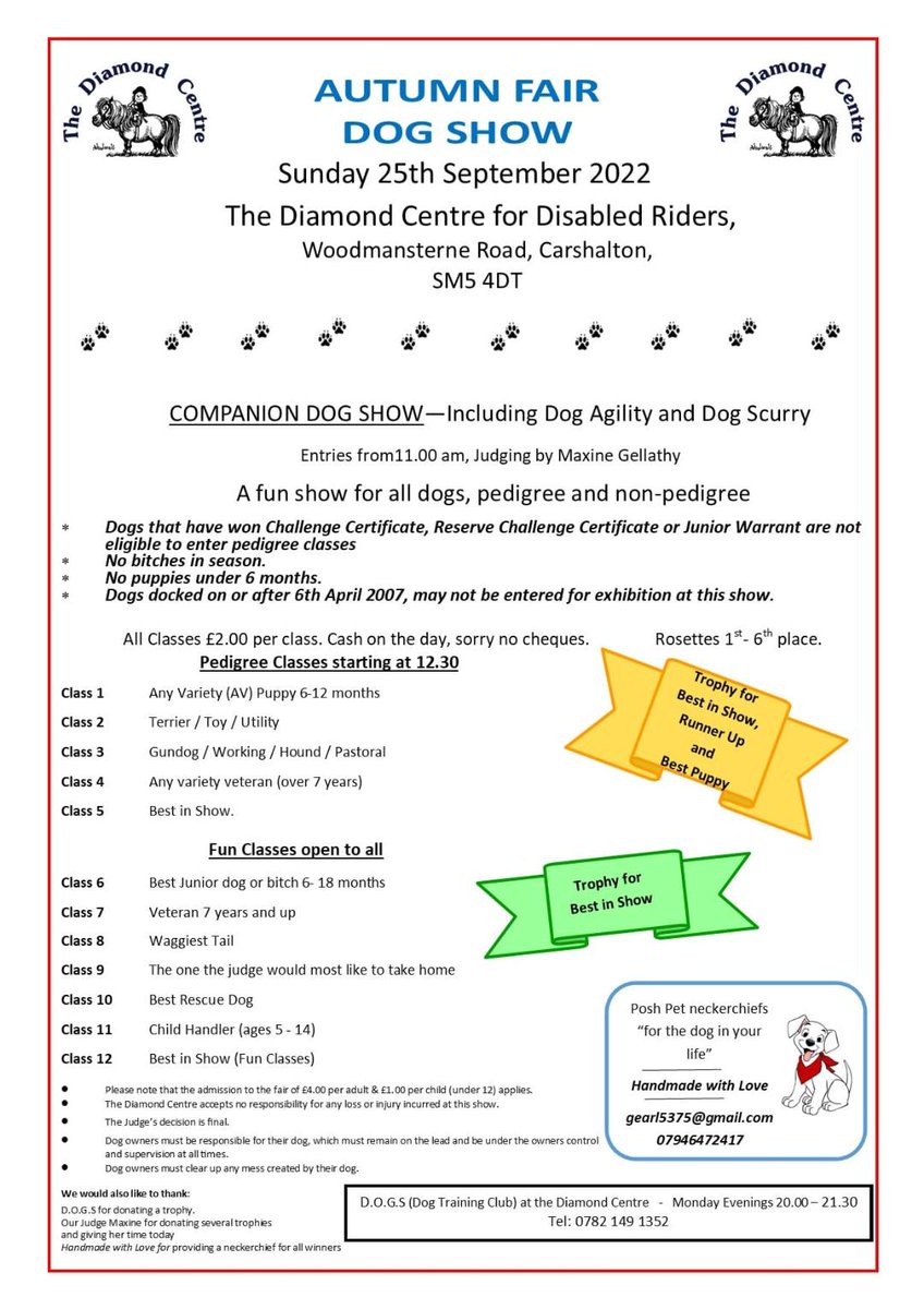 Has your dog got the waggiest tail? Does your veteran pooch deserve some limelight? Bring your best friend along to our ever popular dog show at this Sunday's Autumn Fair for the chance to win a trophy. There's dog agility and a scurry too to burn off some doggy energy.