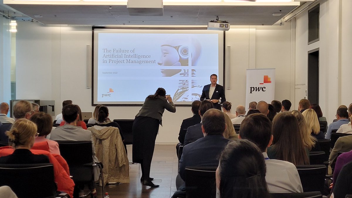 daniel_rodellar's tweet photo. The failure of AI in project management #PMISwitzerland #PMISwitzerland2022  first session of the PM Conference in Zurich. Let's hear the key challenges. #Wavestone #pwcswitzerland #projectmanagement https://t.co/xDi00OQHmV