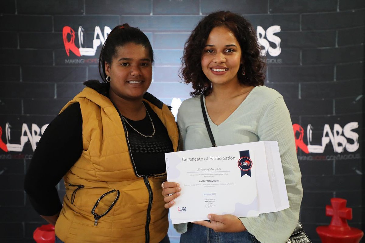 RLabs's tweet photo. Celebrating our Young people and their achievements always brings us Joy👏

We look forward to our next courses and young people who will be joining.

#RLabs #MakingHOPEContagious #Zlto #graduation #RLabs2022 #CommunityOpportunity #dlabs #MitchellsPlain #westridge https://t.co/q2q7X5bFff