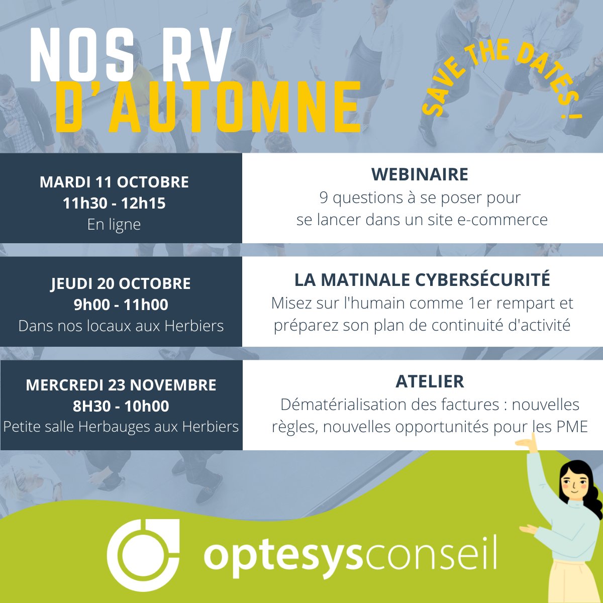 A vos agendas !
Pour vous inscrire, c'est par ici 👉optesys.fr/actualites.html