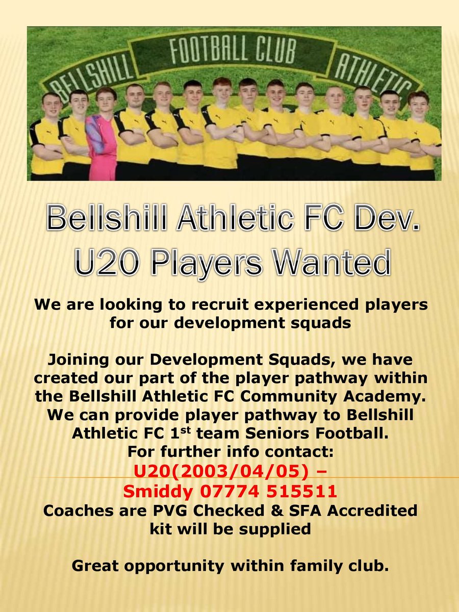 Bellshill Athletic FC (@bellshilla1897) on Twitter photo 
