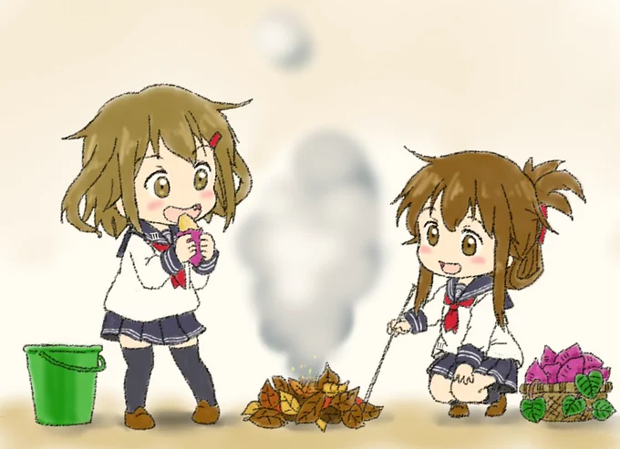 #女の子二人のイラストを貼る見た人もやる 