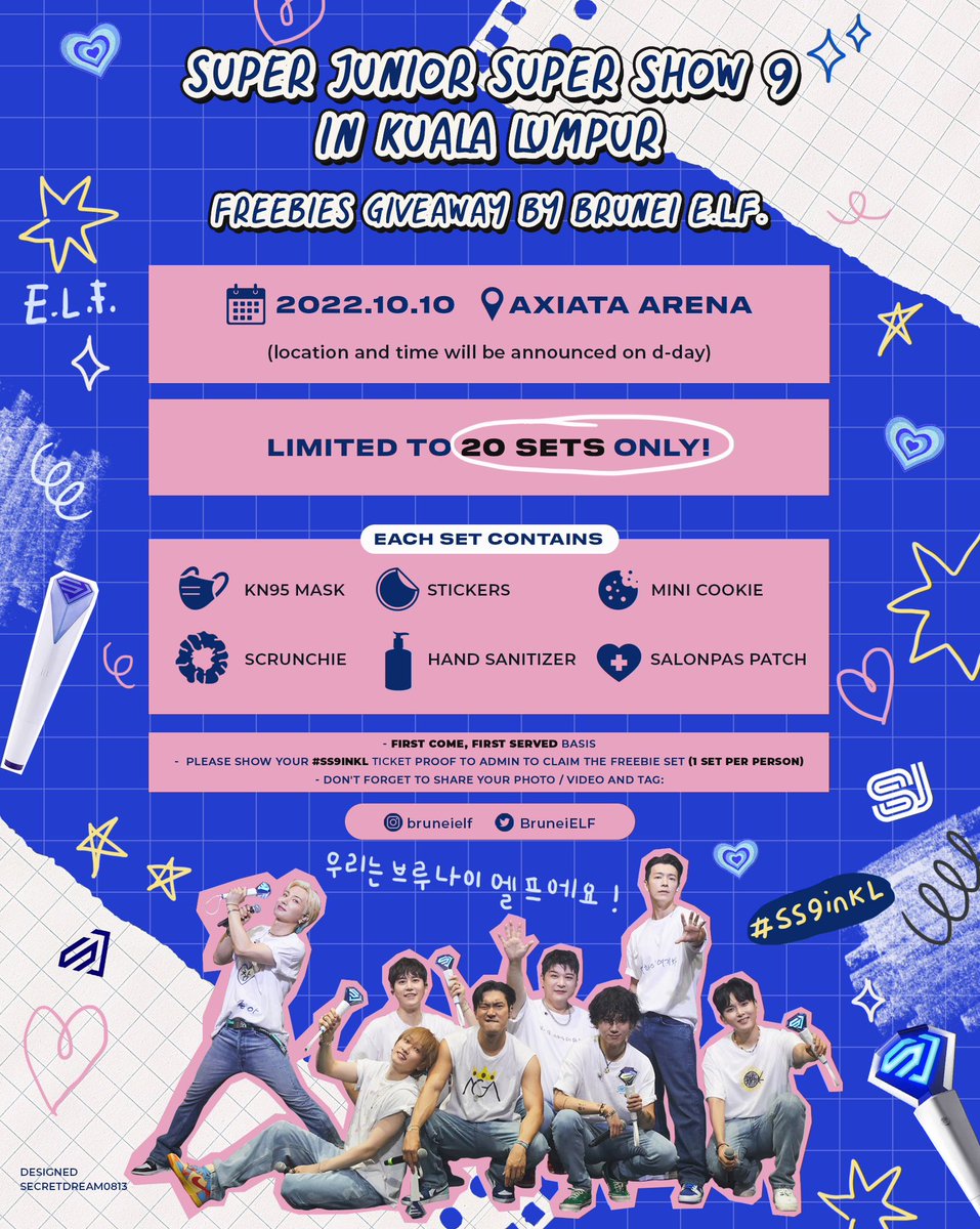 BruneiELF's tweet photo. [GIVEAWAY] Super Show 9 in Kuala Lumpur freebies by Brunei E.L.F. 1️⃣

🗓️ 2022.10.10 (Monday)

📍Axiata Arena

see you at #SS9inKL! 💙

#SuperJunior #슈퍼주니어 #BruneiELF #SS9 #SuperShow9 #SS9KL #SS9inMY #SuperShow9inKL #SuperShow9inMalaysia #SS9Malaysia #SS9MY https://t.co/MJ6ooGSyNs