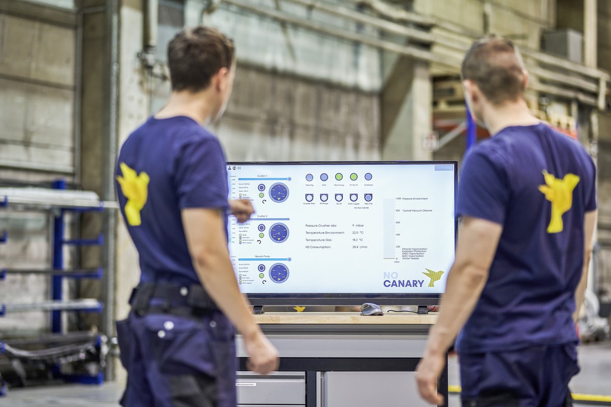 NoCanary's tweet photo. No Canary’s Battery-to-Black Mass Technology ensures the energy-efficient recovery of raw materials from lithium-ion batteries. The batteries are crushed in a vacuum and ... read more: https://t.co/6JlZnN7GRG #batteryrecycling #lithium #lithiumionbattery #recycling https://t.co/ZO4P5Ksm7B