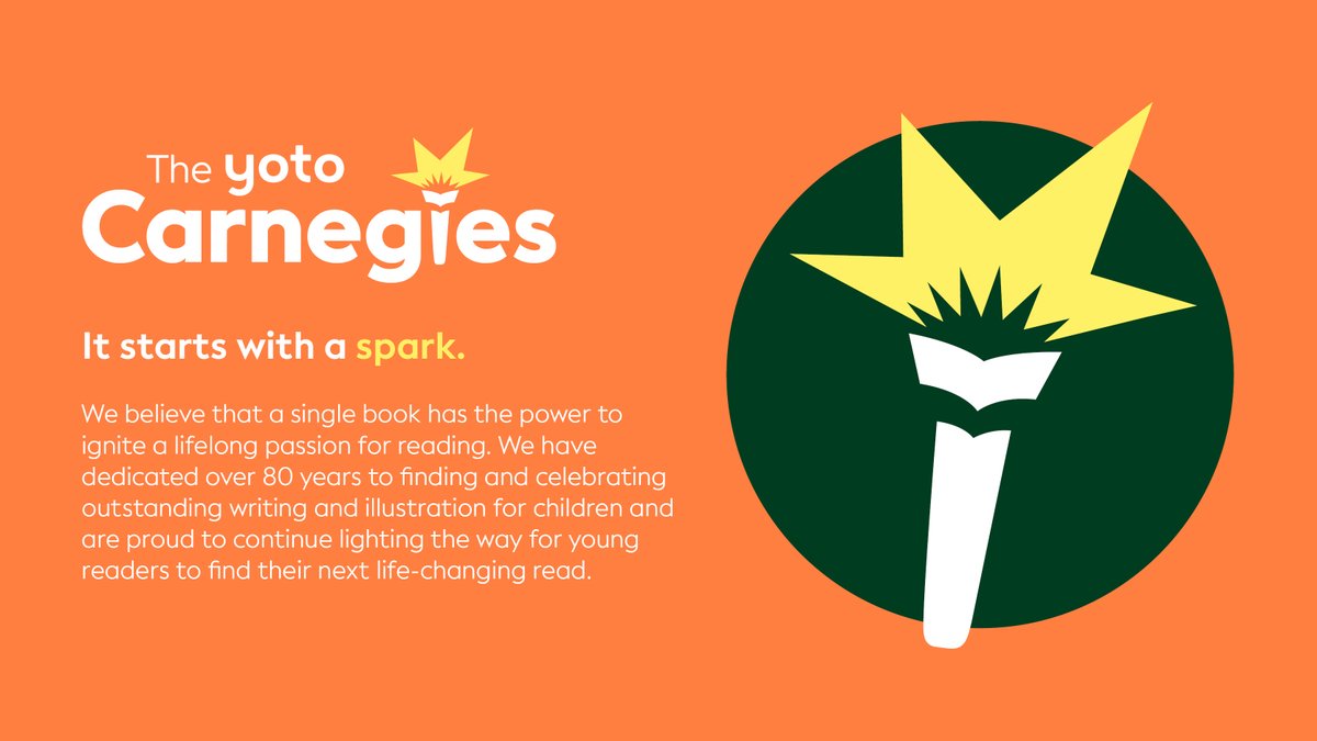 ‘It starts with a spark!’ We are excited to reveal our new awards name and branding: The Yoto Carnegies! Sparking a lifelong love of reading for young people through outstanding writing and illustration. #YotoCarnegies23 @yotoplay @youthlibraries yotocarnegies.co.uk/the-yoto-carne…