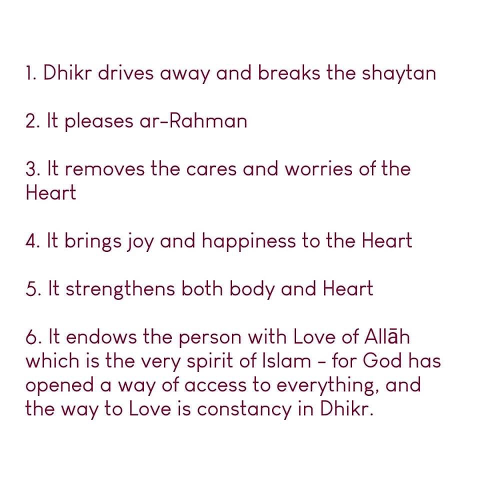 30 benefits of dhikr 📿♥️👇🏾 https://t.co/L0m2E3ZH2g - yours Didi🧕🏾🥀 ...