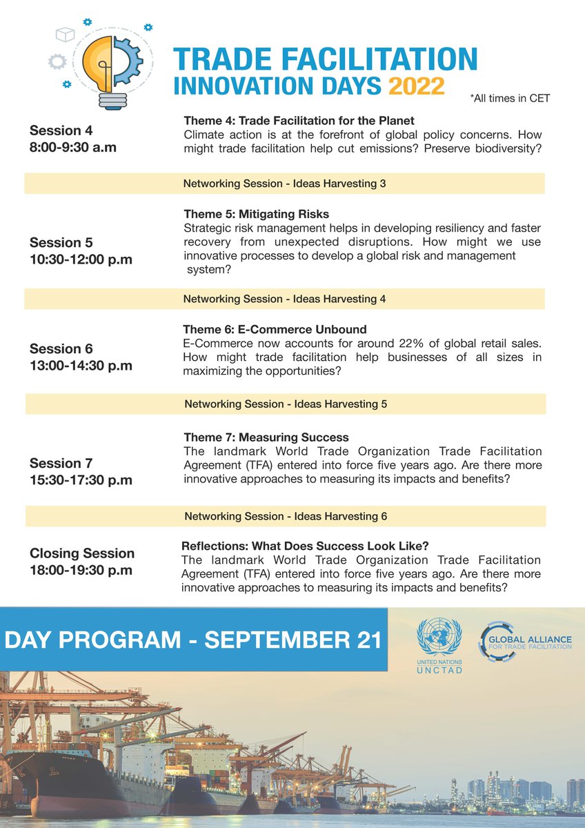 GATFnews's tweet photo. π£οΈ Happening now: Day 2 of Trade Facilitation Innovation Days 2022
Check out today's agenda β€΅οΈ #TFID22 https://t.co/TzUvtBYBoK