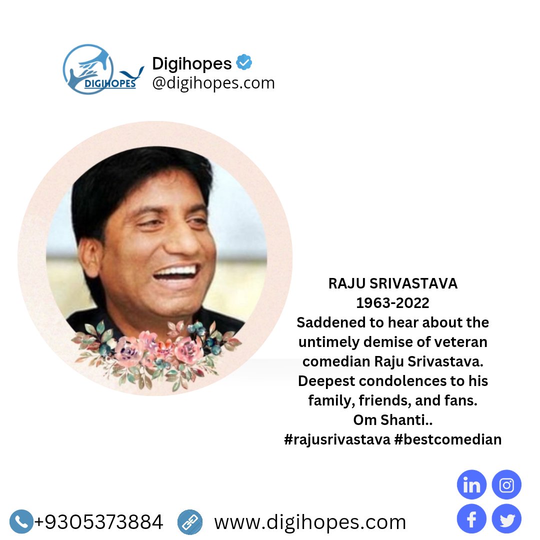 Digi_hopes's tweet photo. #RajuSrivastav #rajusrivastavadeath #bestcomedian #Goodbye https://t.co/l4SYanwyQN