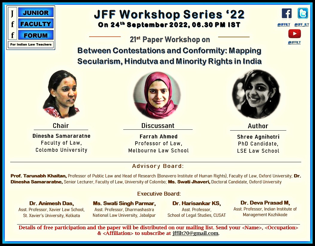 Junior Faculty Forum for South Asian Law Teachers tweet media