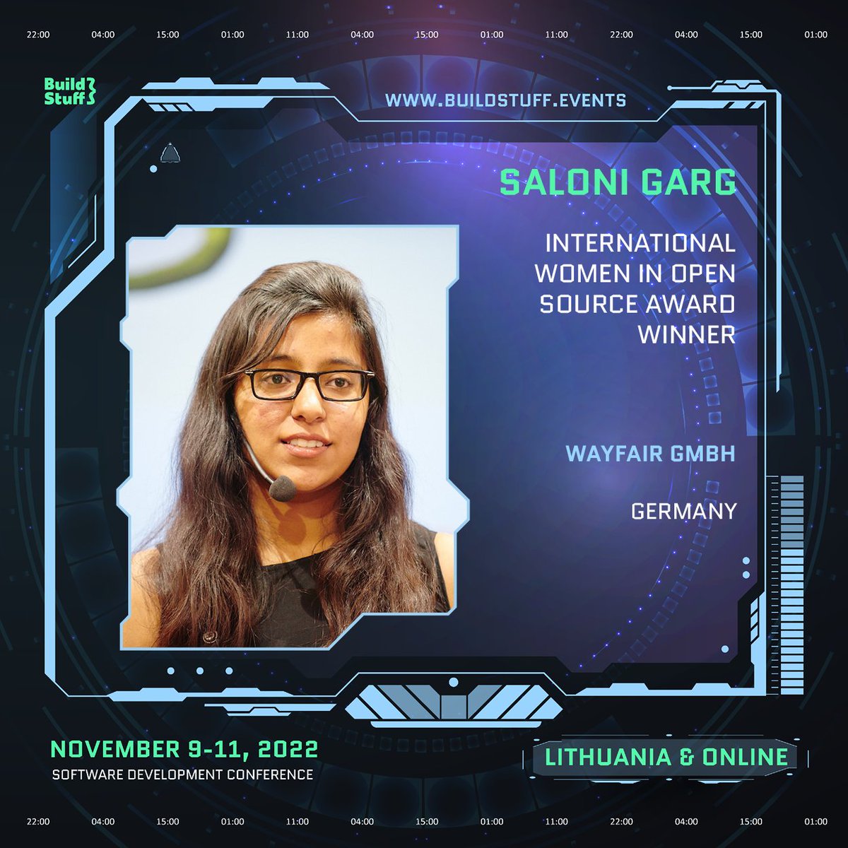 BuildStuffConf's tweet photo. #newpartneralert💣
@salonigarg_ is coming to Build Stuff to talk about her work in AI. She will discuss how Generative Adversarial Networks can be used to create songs, paintings, and pictures that do not exist. This is sure to be an interesting!😱 #buildstuffconf https://t.co/DTu45tOvLH