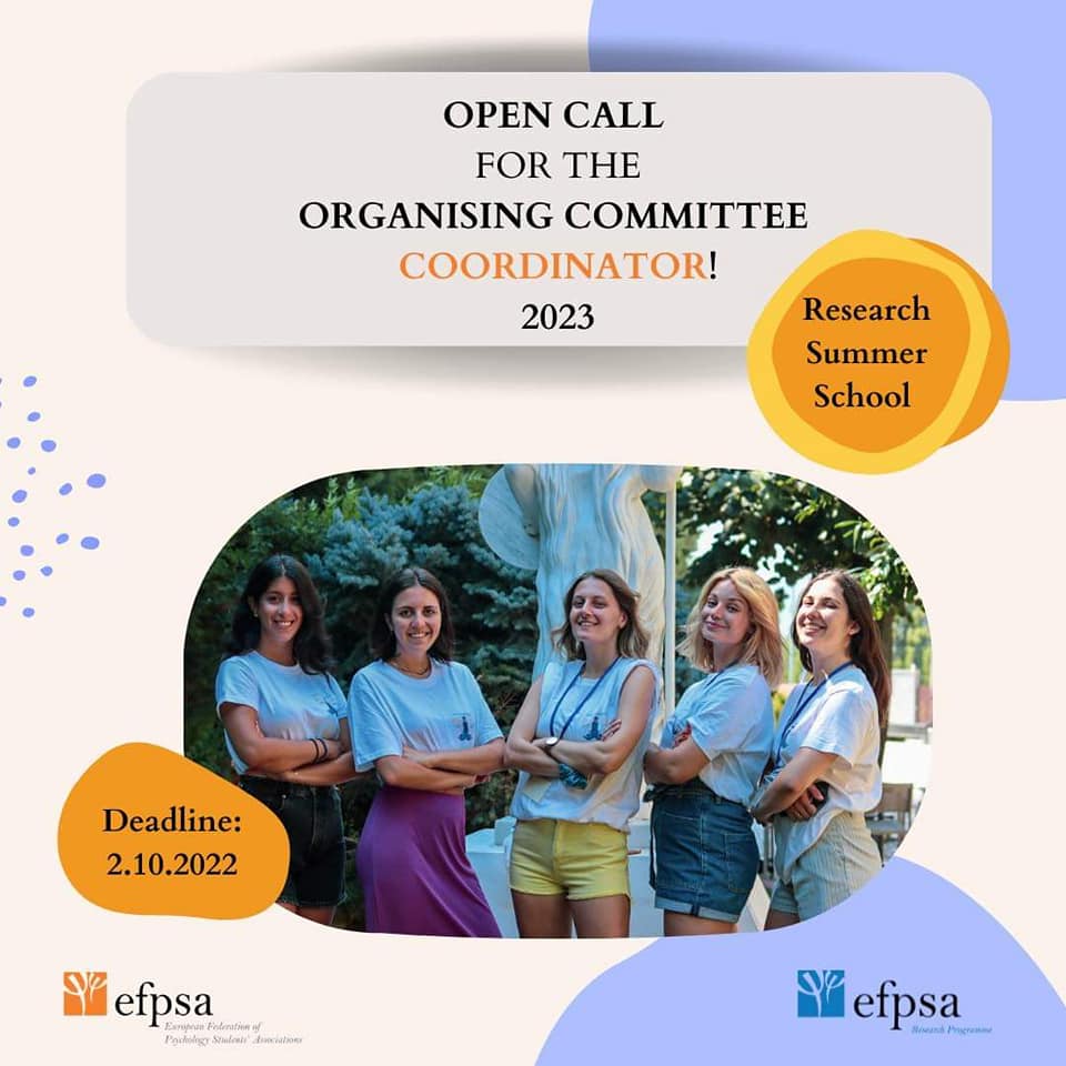 RP_efpsa's tweet photo. It is time to get organized! 
Next year's Research Summer School must be prepared by its wonderful team.

Hurry up and apply!

https://t.co/UklptisAHI https://t.co/cT7jwdaEpn