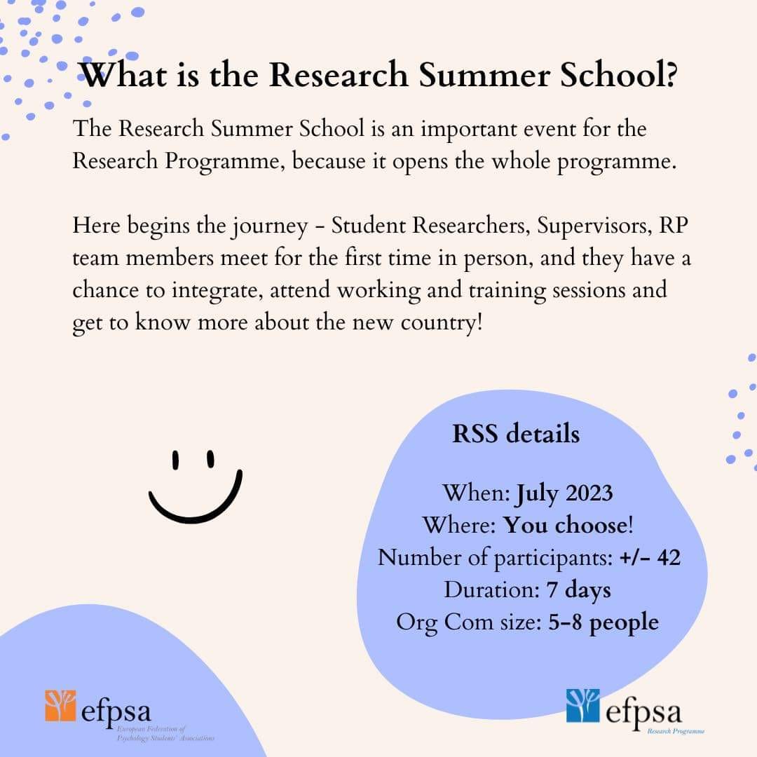 RP_efpsa's tweet photo. It is time to get organized! 
Next year's Research Summer School must be prepared by its wonderful team.

Hurry up and apply!

https://t.co/UklptisAHI https://t.co/cT7jwdaEpn