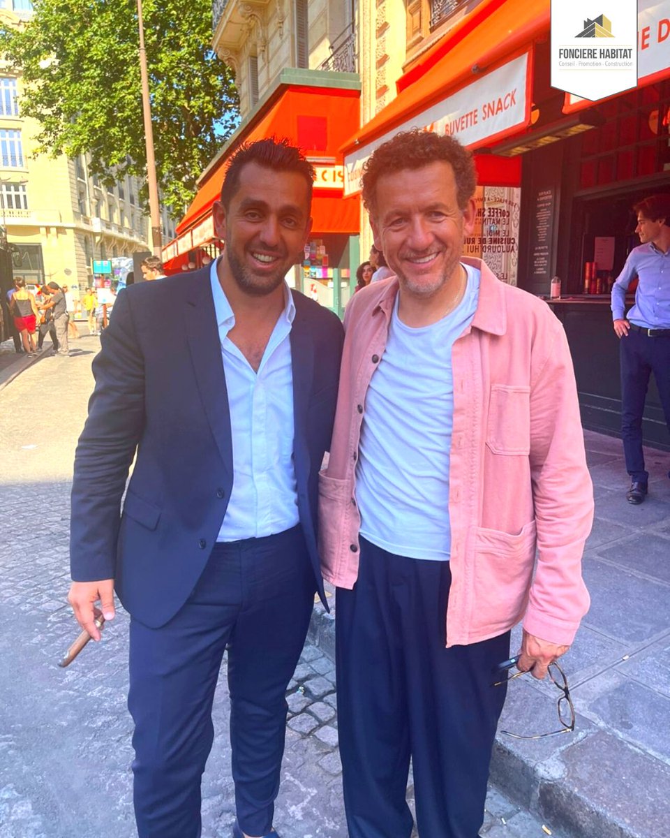 FonciereH's tweet photo. BIG NEW !📣
Le talentueux #DanyBoon a signé l’acquisition de plusieurs appartements Foncière Habitat, et notre président Jeremy Sellem a fêté cela avec un bon cigare…🥳
🤣C’EST UNE BLAGUE !! Nous avons eu la chance de le croiser sur le lieu de tournage de son prochain #film ! 😍 https://t.co/vcbJXv7oUT