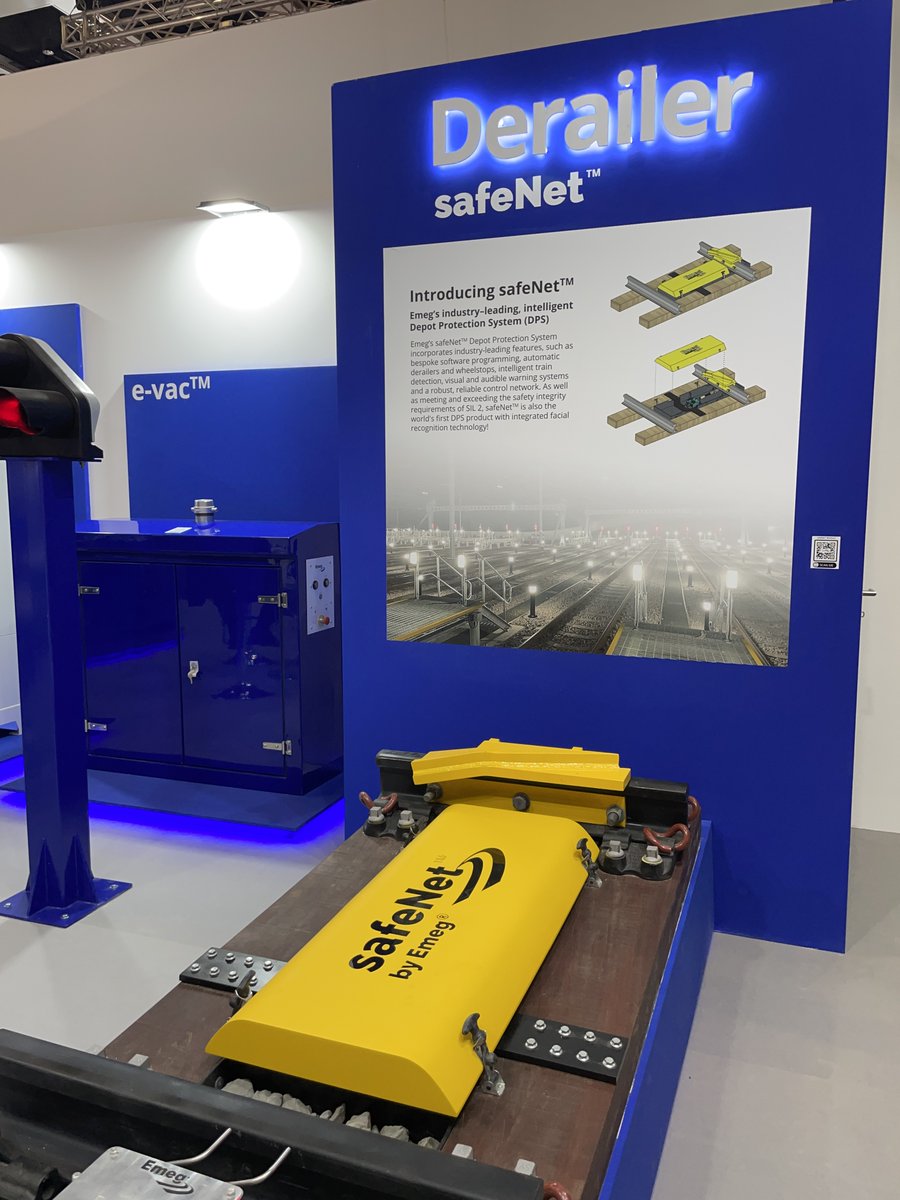 EmegGroup's tweet photo. It's Day 2 at @InnoTrans &amp; we're getting a lot of interest in safeNet™, our industry-leading depot protection system – probably because it's been featured in the #InnoTrans2022 World Innovation Guide. 😊 Visit Stand 710 (Hall 6.2) for a live demo! https://t.co/2jqqRbDgPO