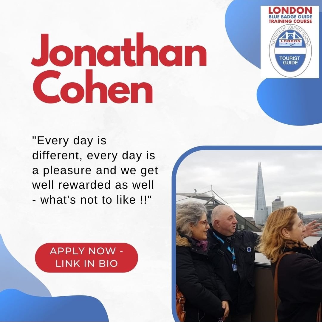 BBTG Jonathan, spent his previous career in meetings. He says "the joy of meeting people in the fresh air, outside, in front of some of the most important buildings is unparalleled". 
Is a London Blue Badge Tourist Guide the career for you? apply here  tinyurl.com/yc6wkz2e