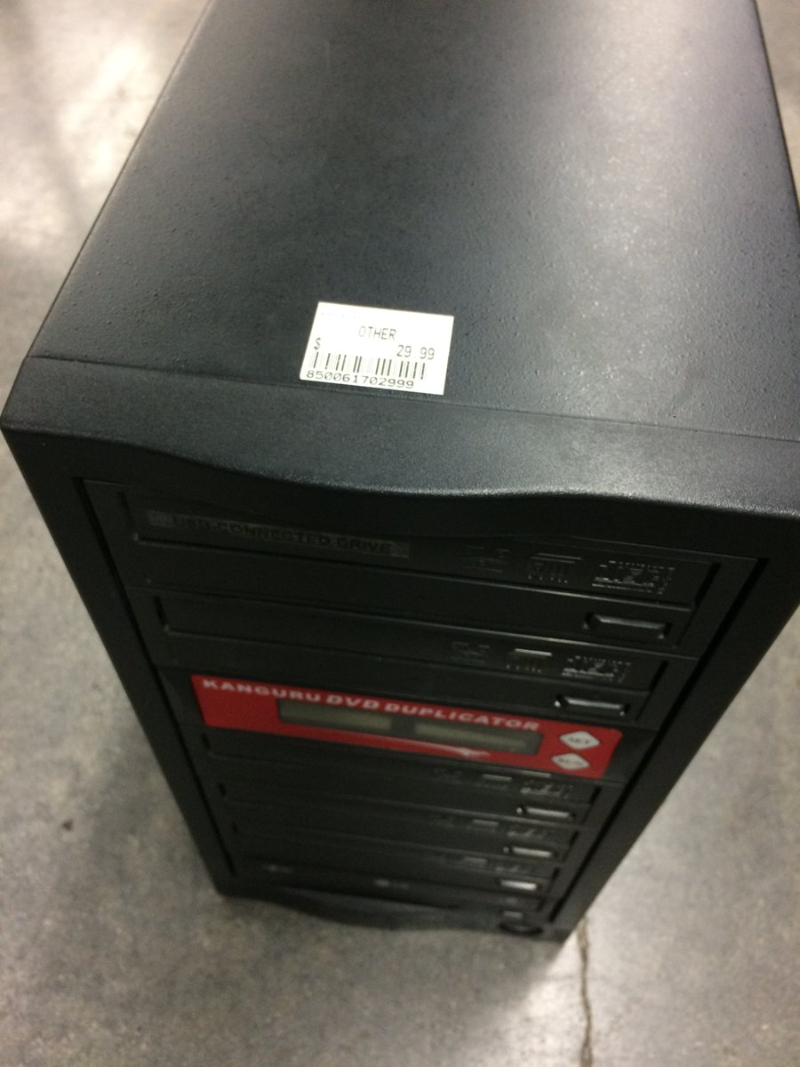 RetroTechMuseum's tweet photo. How we archive DVD and Blu-ray:
The ripping computer now has 14 Drives (3 Blu-ray)
Each DVD takes about 10-15 minutes or so to rip to a hard drive, then copy that to my Plex/Emby server.
#dvdrip #archive #plex #emby #movie https://t.co/uT3mLtQa7U