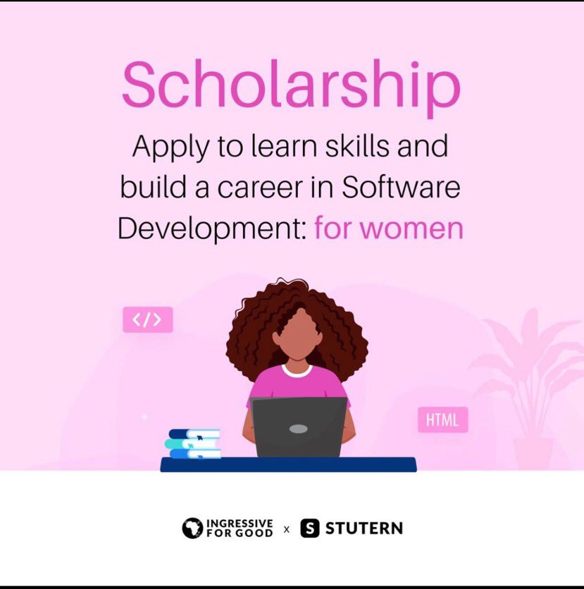 #WomeninTech
SCHOLARSHIP FOR 1000 WOMEN

Learn coding and how to build a career in software development FOR FREE. 

Registration closes today 21 September by 11:59am
Apply 👇🏾
 ingressive.org/1000-women-in-…

#startyourtechcareer #ASUU #Techscholarship #WomenSupportingWomen #LearnToCode