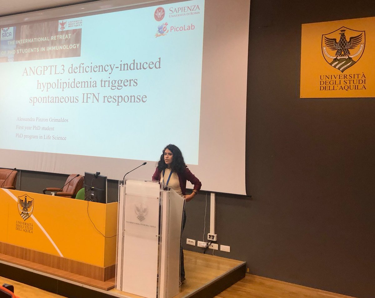<a href="/AlessandraPinz3/">Alessandra Pinzon</a> (PhD student in our lab from the PhD program  <a href="/LifesciPhd/">PhD LifeSci Sapienza</a> <a href="/SapienzaRoma/">Sapienza Università di Roma</a>) presenting her project at the #PhDstudent Retreat organized by <a href="/SiicaI/">SIICA Immunologia</a> at <a href="/univaq/">Università degli Studi dell'Aquila</a>.

Well done Alessandra! 🌈