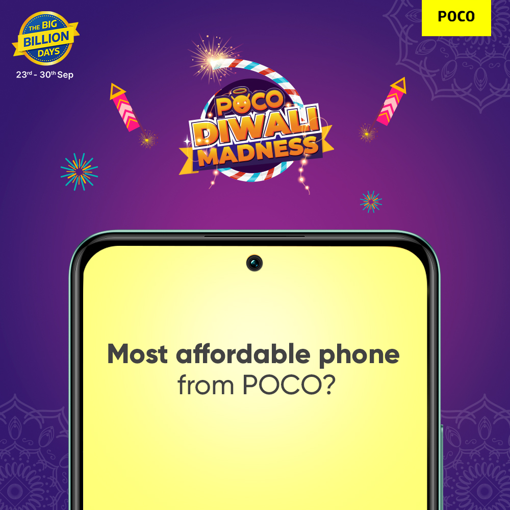 IndiaPOCO's tweet photo. It's a million-dollar question.

Steps
1. Go to👉 https://t.co/QoNYgwWKSG
2. Screenshot the most affordable phone
3. Now, share the screenshot with the phone name and #POCODiwaliMadness
4. Tag 3 friends
5. RT the tweet
6. Follow @Himanshu_POCO

Winner announcement @ 500 RTs https://t.co/HdgCTySx8T