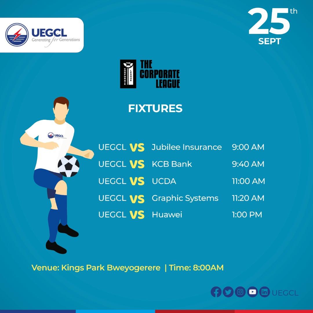 UgandaCorporate's tweet photo. Here we now , 4 days now to the 8th @UgandaCorporate league outing which will take place @Kingsparkarena, don't dare miss.
@UegclOfficial @JubileeInsKE @kcbbankug  @CoffeeUganda @Huawei #GraphicSystems https://t.co/o4c96AYi0h