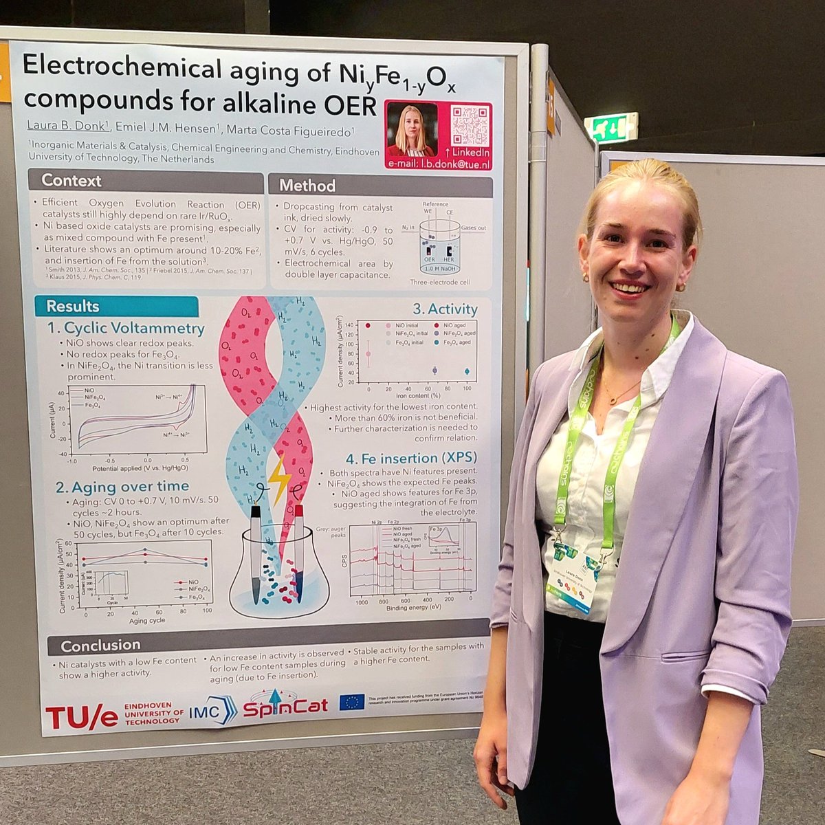 PhD student Laura will present a poster today at Dutch chemistry conference #CHAINS2022 ! Swing by for a conversation about electrochemical OER.