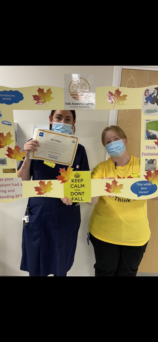 Princessnursey2's tweet photo. #FallsPreventionAwarenessWeek @RochdaleCO_NHS starting the day off at @WolstenholmeIMC 3 things to stop a fall today #thinkfalls #fallsaware 🍁💛🍁💛 https://t.co/WUwq8zLFQ5