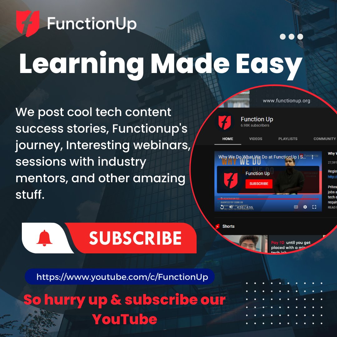 function_up's tweet image. "Do you know where all the amazing tech stuff is happening 👇
youtube.com/c/FunctionUp
#functionup #coding #programmer #programmers #tech #programmingisfun #codingbootcamp #education #learning