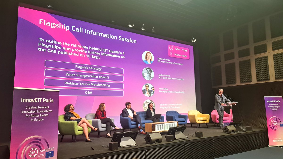 EIT Health France (@eithealth_fr) on Twitter photo We’re 🔴live from <a href="/EITeu/">European Institute of Innovation & Technology</a> #INNOVEIT Paris !
In his introductory words, <a href="/jmarcboure/">Bourez Jean-Marc</a> stated that <a href="/EITHealth/">EIT Health</a> is focusing on increasing partner dialogue & aims to act as a neutral platform to favour the discussions at a regional, national & 🇪🇺 level that will support systemic change. We’re 🔴live from <a href="/EITeu/">European Institute of Innovation & Technology</a> #INNOVEIT Paris !
In his introductory words, <a href="/jmarcboure/">Bourez Jean-Marc</a> stated that <a href="/EITHealth/">EIT Health</a> is focusing on increasing partner dialogue & aims to act as a neutral platform to favour the discussions at a regional, national & 🇪🇺 level that will support systemic change.