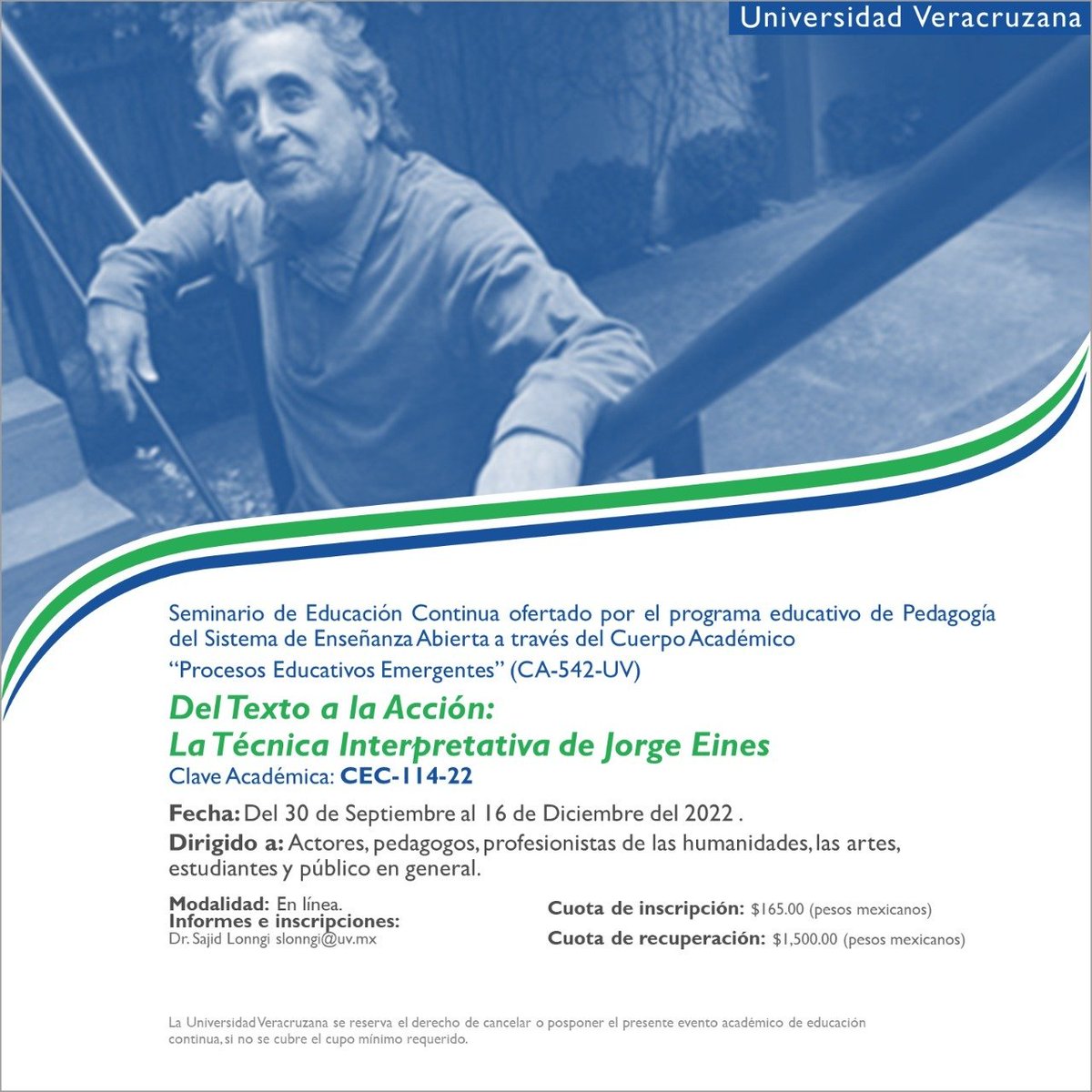 Del "Texto a la Acción", bello nombre para el seminario impartido por <a href="/EinesJorge/">Jorge Eines</a> en la Universidad Veracruzana, siempre contribuyendo a promover  una concepción revolucionaria del arte y el teatro 👌@ComunicacionUV <a href="/SelvaPalabras/">Una Selva de Palabras. Biografía.</a> <a href="/TejidoTeatro/">TejidoAbierto_Teatro</a> <a href="/RecortesCero/">Recortes Cero 👌🏽</a> #FelizMiercoles