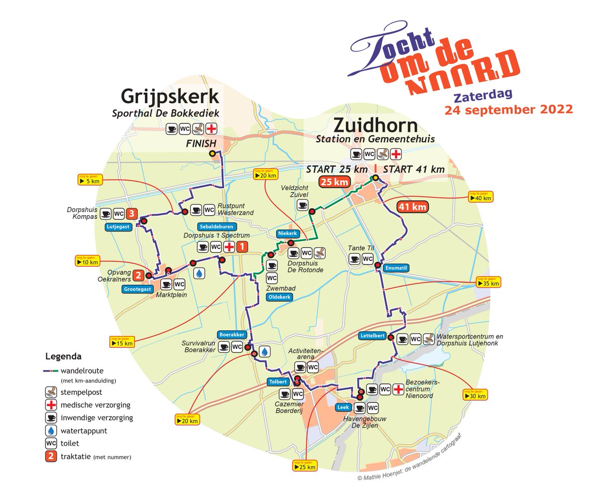 We tellen af... met op zaterdag 24 september de Zuidelijke route: start in Zuidhorn, finish in Grijpskerk. Met als thema #todn22 'Dwalen door verhalen' in gastgemeente <a href="/GemWkwartier/">Gemeente Westerkwartier</a>