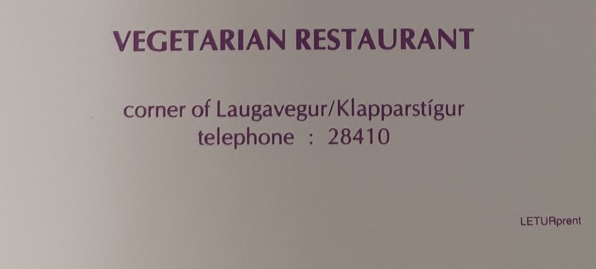 Tyrfillinn's tweet photo. Ég hef nú ekki miklar upplýsingar um þennan veitingastað. En símanúmerið var fimm stafir, svo þetta er fyrir október 1995. https://t.co/UYmvlkdQk8
